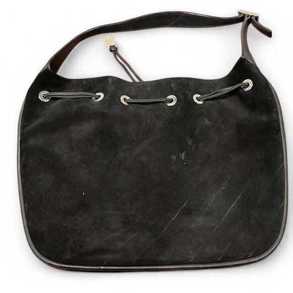 Vintage Gucci Black Suede Hobo Bag - Picture 2 of 6